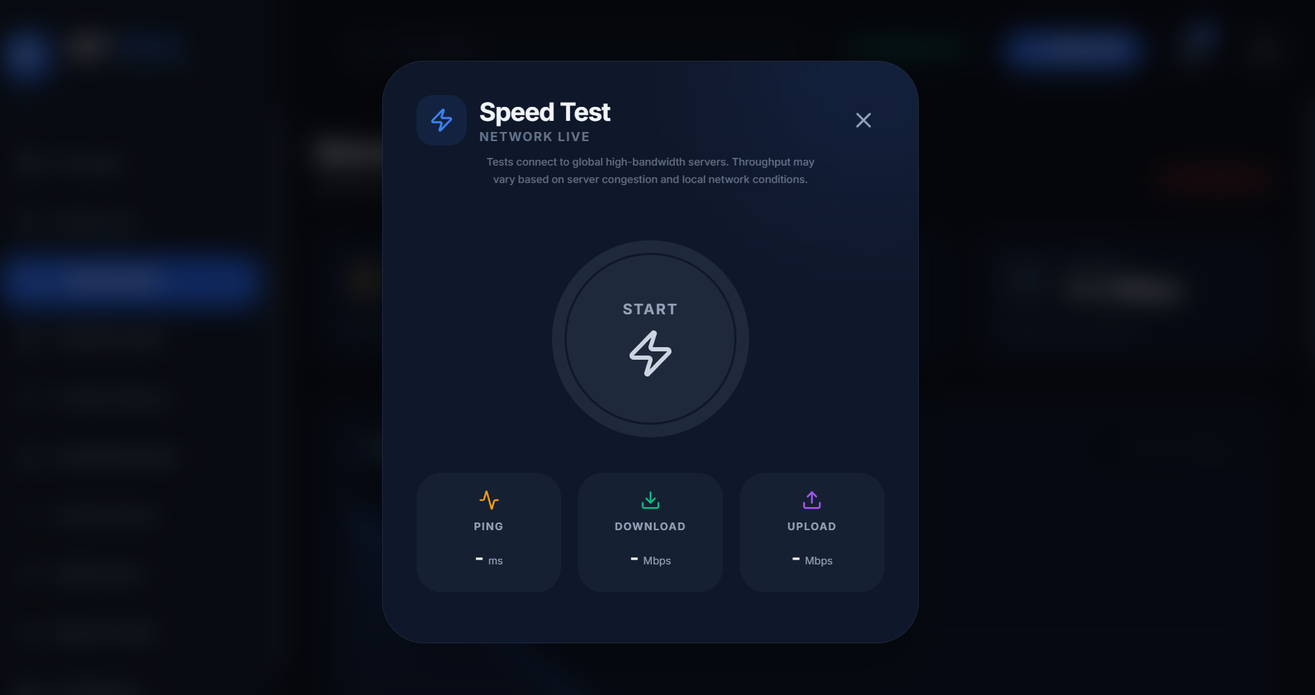 Fast Browser-Based Access & Speed Test feature