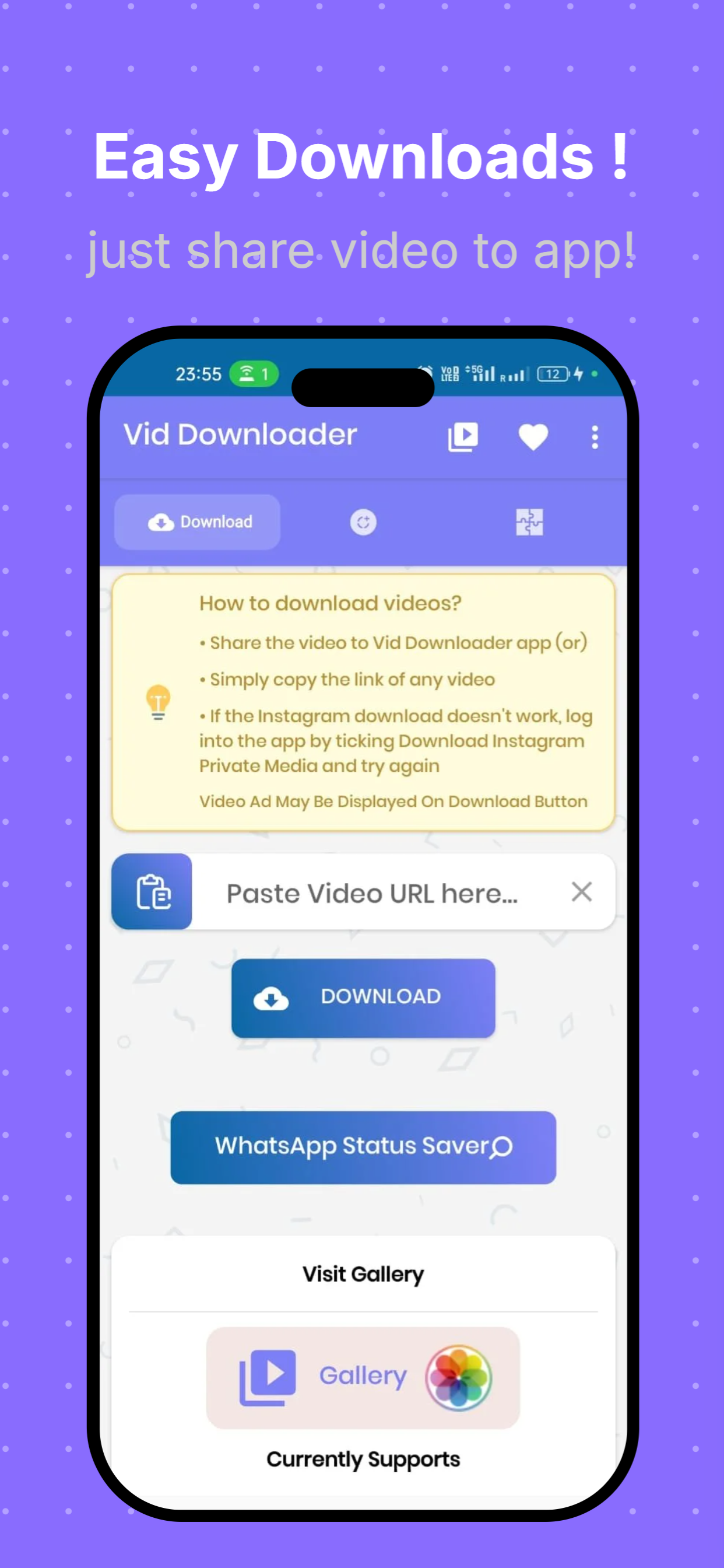 🎬 Fast Video Downloader feature