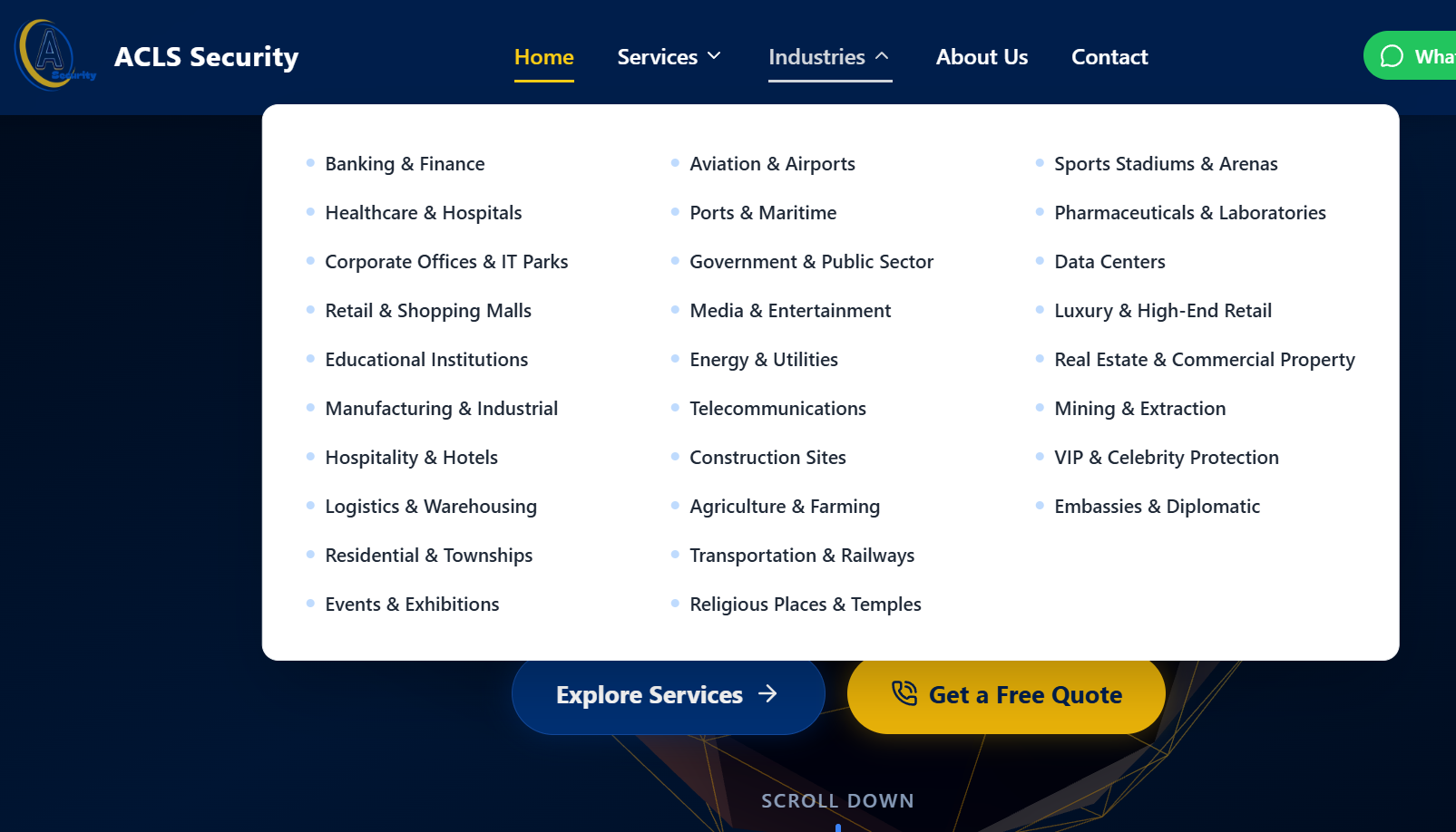 Mega Dropdown Menu feature