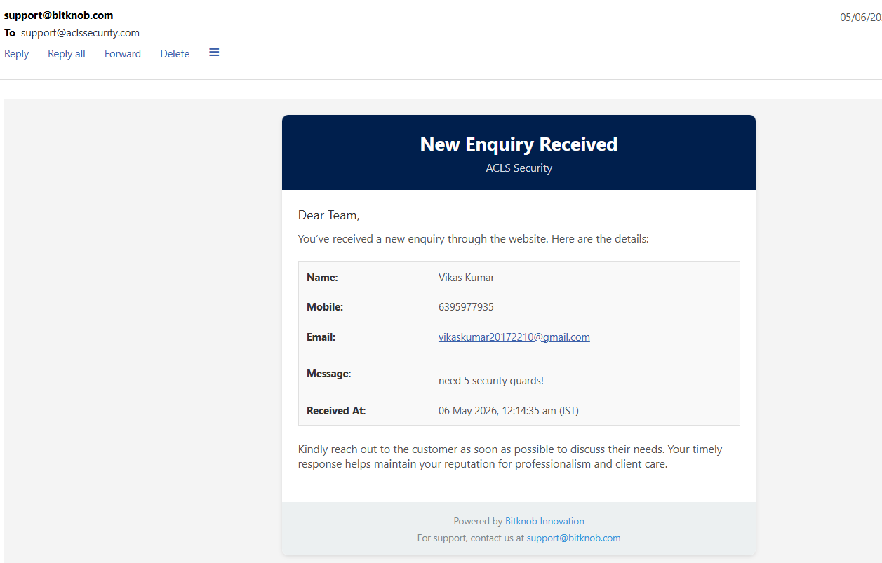 Instant E-mail Notification feature
